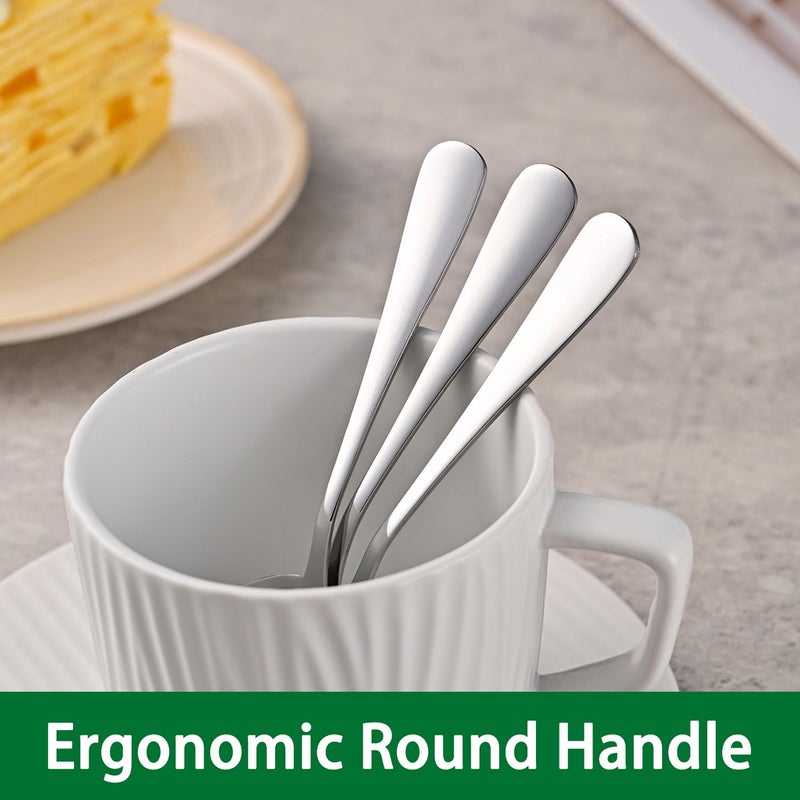 Dehov 4.7 Inch Tea & Coffee Spoons Set Of 8 Stainless Steel Espresso Spoons Dishwasher Safe Small Spoon For Dessert Cake Durable Metal Mini Spoon - Image 5