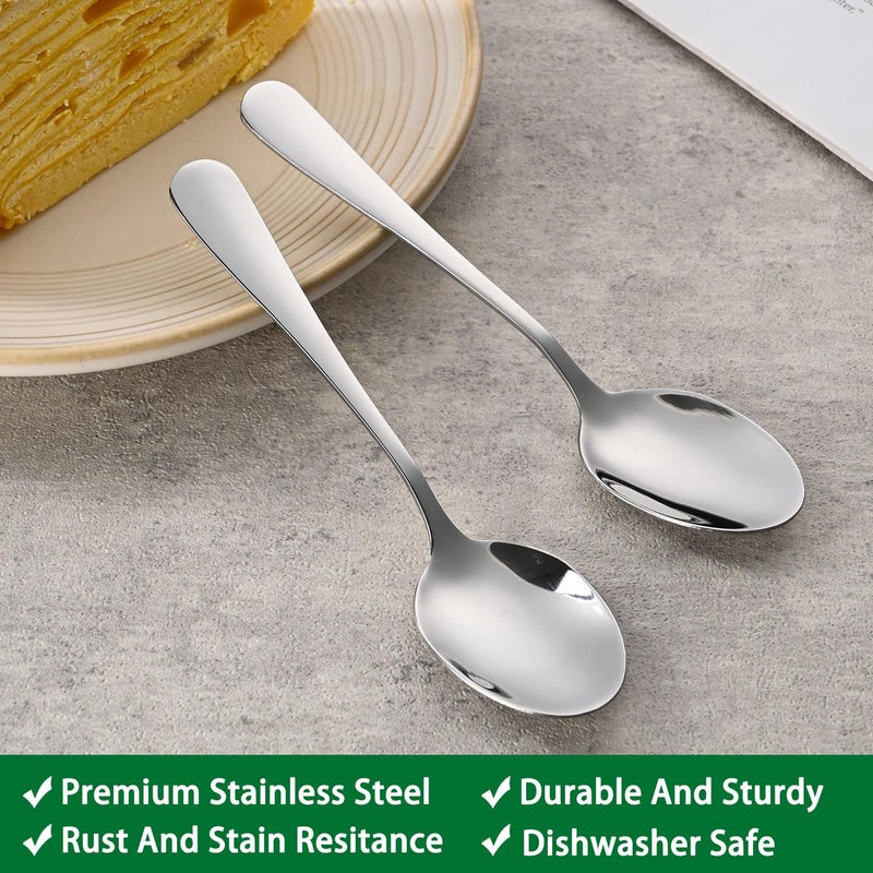 Dehov 4.7 Inch Tea & Coffee Spoons Set Of 8 Stainless Steel Espresso Spoons Dishwasher Safe Small Spoon For Dessert Cake Durable Metal Mini Spoon - Image 3