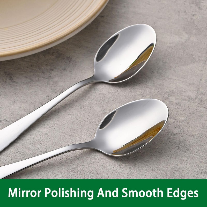 Dehov 4.7 Inch Tea & Coffee Spoons Set Of 8 Stainless Steel Espresso Spoons Dishwasher Safe Small Spoon For Dessert Cake Durable Metal Mini Spoon - Image 4
