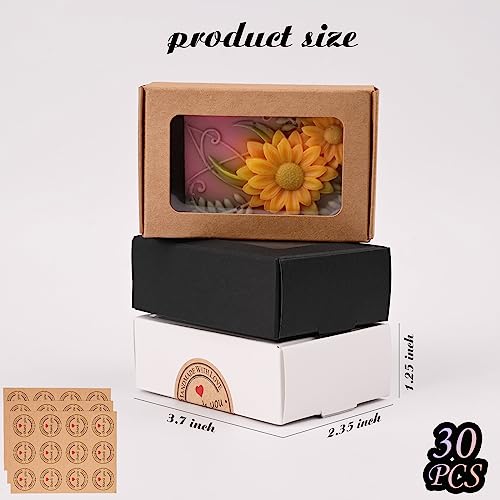 Moukiween 30 PCS Multicolour Soap Boxes for Homemade Soap, 3.54 X 2.36X 1.18 Inch Packaging Gift Boxes with Window, Small Rectangular Soap Wrapping Boxes(Multicolour) - Image 2