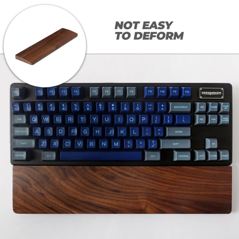 Solid Walnut Wood Ergonomic Keyboard Wrist Rest 300mm Hand Support For Office Gaming - Image 4