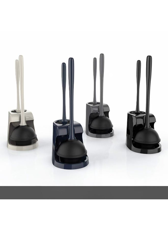 Toilet Plunger and Bowl Brush Combo for Bathroom Cleaning, Black, 1 Set - Image 2