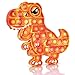 NiToy Dinosaur Pop Fidget Toy for Travel Home Classroom Kids Adults Silicone Stress Relief Sensory Game DualSided Educational Bubble Toy for Fine Motor Skills Focus Anxiety Reduction Orange - Image 2