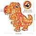 NiToy Dinosaur Pop Fidget Toy for Travel Home Classroom Kids Adults Silicone Stress Relief Sensory Game DualSided Educational Bubble Toy for Fine Motor Skills Focus Anxiety Reduction Orange - Image 4