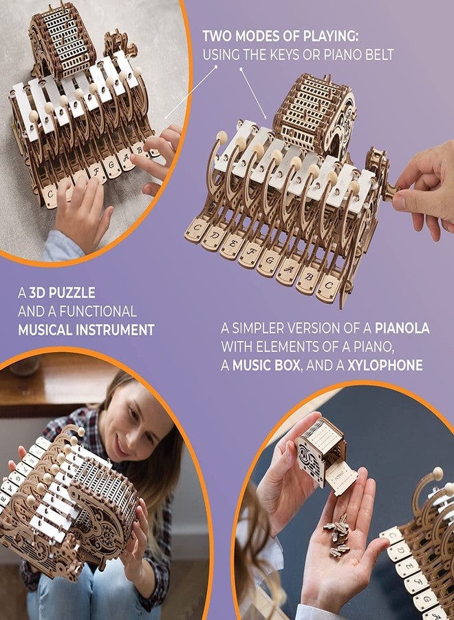 UGEARS Celesta 3D Mechanical Puzzle - Multifunctional Musical Instrument with Piano, Music Box and Xylophone - 3D Wooden Puzzle for Adults and Children - Musical Model - Image 3