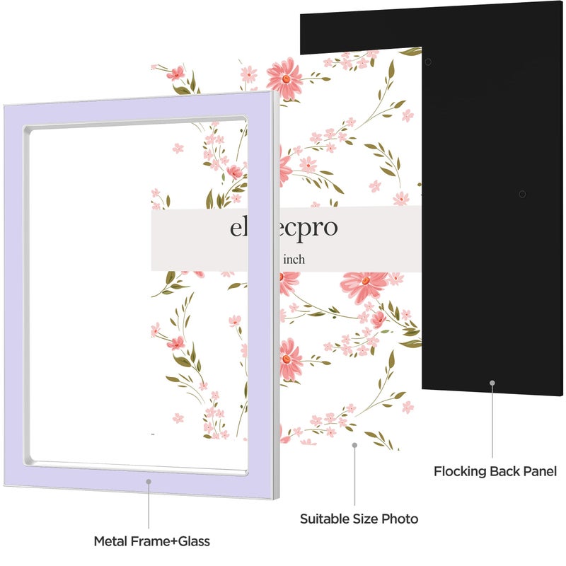 eletecpro 5x7 Enamel Picture Frame with Real Glass Cover  1 Pack Pink Photo Frame with Gold Metal Edge  Horizontal and Vertical Display Pictures 5x7 for Tabletop  Bookshelf  Wall Decor - Image 2