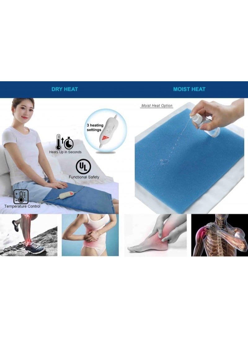 وسادة تسخين بحجم كينج 30×60 سم – وسادة علاجية مريحة – لون أزرق  - Image 3