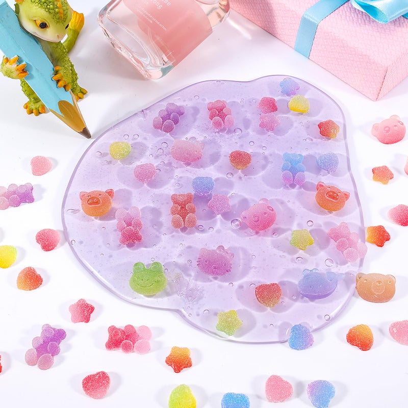 Tmtains 120Pcs Slime Charms Kawaii Candy Resin Charms 3D Cute Nail Charm Mini Flatback Beads Gummy Bear Charm Bulk Resin Jewelry Making Candy Embellishments Supplies for Cell Phone Scrapbooking DIY Crafts - Image 4