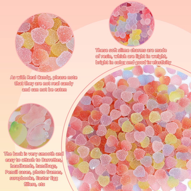 Tmtains 120Pcs Slime Charms Kawaii Candy Resin Charms 3D Cute Nail Charm Mini Flatback Beads Gummy Bear Charm Bulk Resin Jewelry Making Candy Embellishments Supplies for Cell Phone Scrapbooking DIY Crafts - Image 2