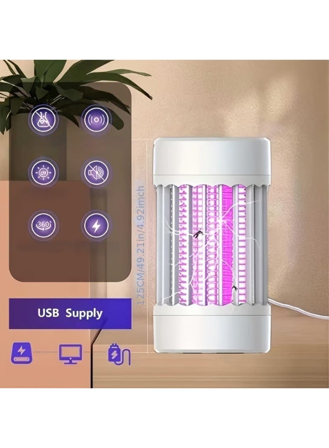قاتل البعوض، جاذب ضوئي بنفسجي، صدمة كهربائية، مصيدة بعوض تعمل بمنفذ USB، مثبتة على الحائط أو المكتب، قاتل حشرات داخلي لغرفة النوم، المطبخ، غرفة المعيشة، المكتب، صامت، خالٍ من المواد الكيميائية - Image 1