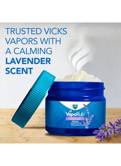 Vicks VapoRub, Lavender Scent, Cough Suppressant, Topical Chest Rub & Analgesic Ointment, Medicated Vicks Vapors, Relief from Cough Due to Cold, Aches & Pains, 1.76oz  - Image 3