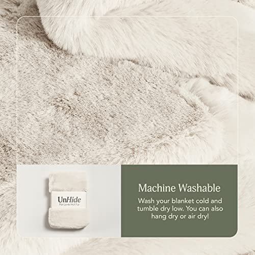 UnHide Marshmallow - Faux Fur Blanket - Heavy Weight, Extra Soft Blanket - Made from Recycled Materials - Machine Washable - Medium (60" x 80") - Snow White - Image 3