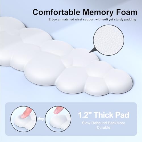 MOKURU Cloud Mouse Pad with Wrist Rest, Cloud Keyboard Wrist Rest, Mouse Pad Wrist Support, Ergonomic Keyboard Mouse Wrist Support White - Image 5