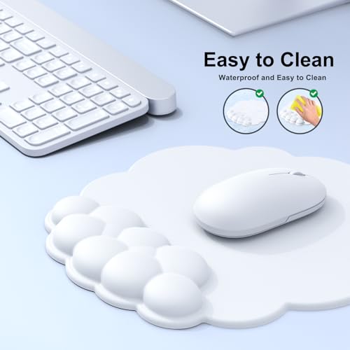 MOKURU Cloud Mouse Pad with Wrist Rest, Cloud Keyboard Wrist Rest, Mouse Pad Wrist Support, Ergonomic Keyboard Mouse Wrist Support White - Image 4