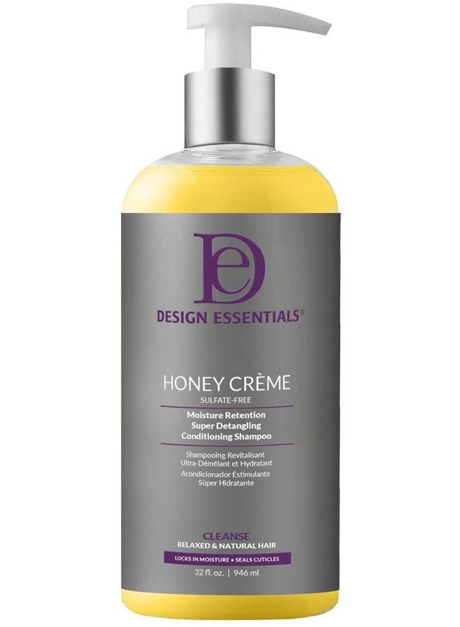 Design Essentials شامبو ترطيب كريمة العسل الفائق لفك التشابك، أبيض، 32 أونصة سائلة (عبوة من 1) - Image 1