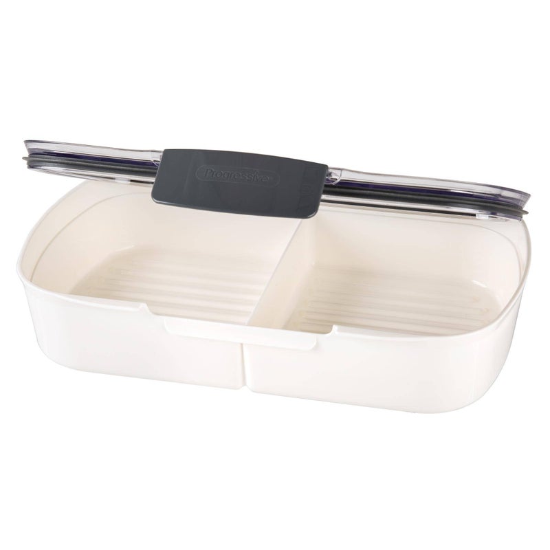 Progressive International Prepworks Split Deli ProKeeper Air Tight Silicone Sealed Food Storage Container with Clear Dry Erase Compatible Lid, 11.75 Inches Long - Image 3