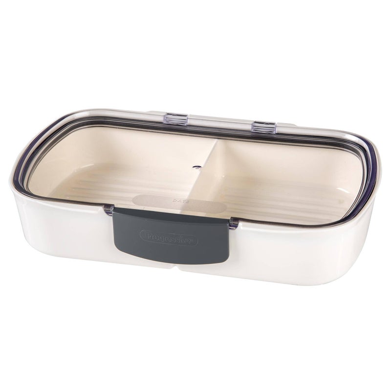 Progressive International Prepworks Split Deli ProKeeper Air Tight Silicone Sealed Food Storage Container with Clear Dry Erase Compatible Lid, 11.75 Inches Long - Image 2