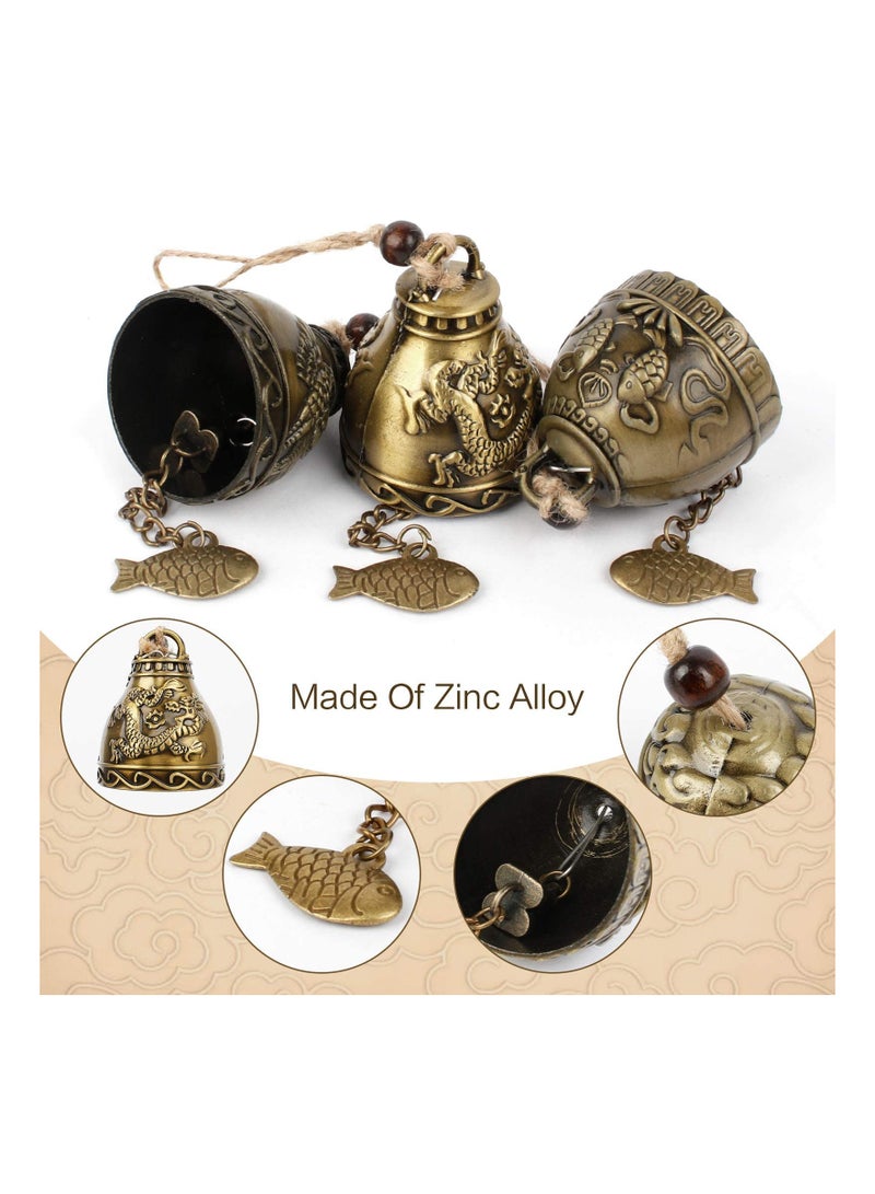 5 Pieces Hanging Charm Wind Chime, Chinese Feng Shui Bell Vintage Fengshui Wind Chimes Wind Chime Lucky Bell Wind Chime Metal Wind Chime Good Luck Blessing Wind Chime  for Home Garden Decor - Image 2