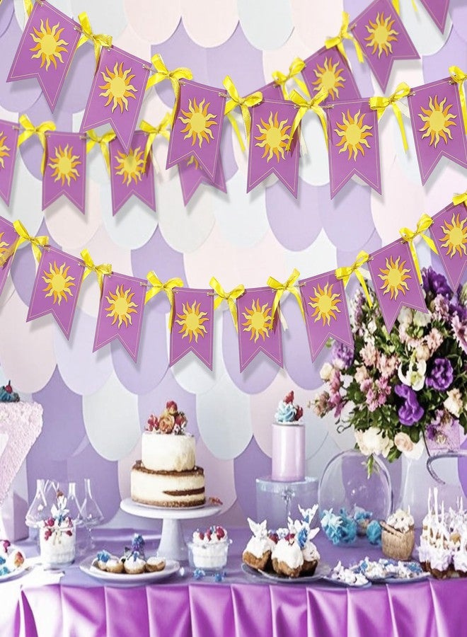 تاوباري لافتة علم الشمس الأرجوانية من TaoBary، لافتة علم معلقة على شكل شمس أرجوانية، سلسلة من الأعلام، إكليل من الأعلام لحفلات الزفاف، دعامات صور الخزامى، ديكور حفلات أعياد الميلاد (ذيل السمكة) - Image 5