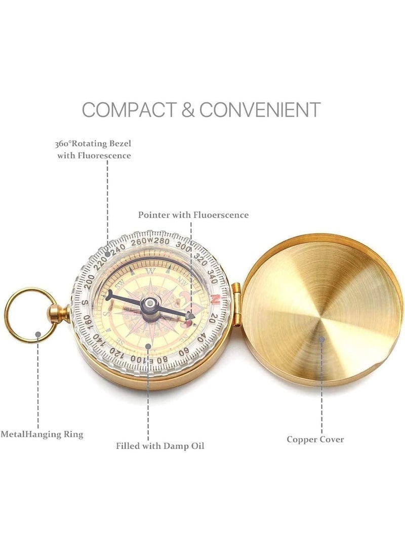 بوصلة النجاة للتخييم، بوصلة جيب معدنية للأطفال، حساسية عالية وثبات، سهلة الحمل، لأغراض التنزه والصيد وأدوات الملاحة العسكرية في الهواء الطلق - Image 4