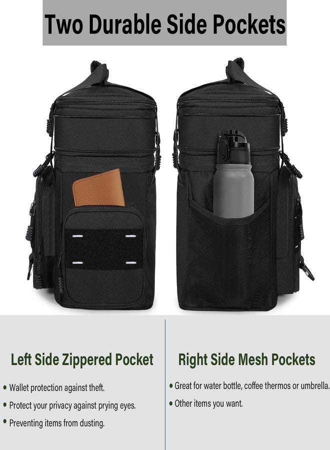 TENKIST Expandable Tactical Lunch Box, Large Insulated Lunch Cooler Bag Heavy Duty Leakproof Lunch Pail for Men Adults Work Office Outdoor Picnic Trips,16L,Black - Image 2