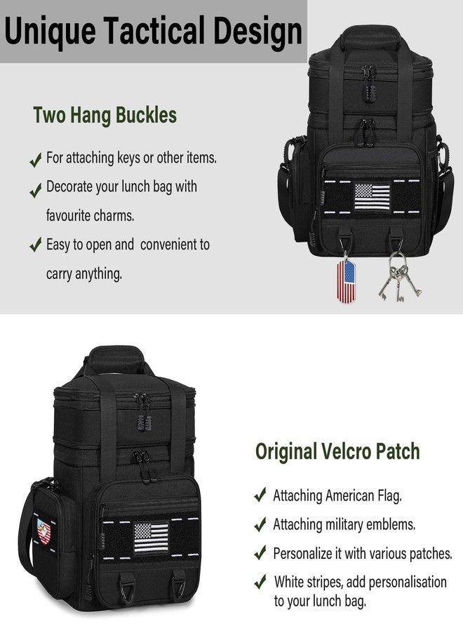 TENKIST Expandable Tactical Lunch Box, Large Insulated Lunch Cooler Bag Heavy Duty Leakproof Lunch Pail for Men Adults Work Office Outdoor Picnic Trips,16L,Black - Image 3