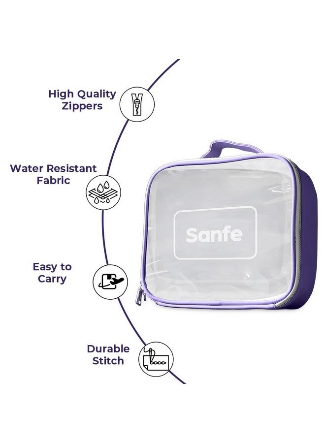سانفي حقيبة سفر سانفي لمستلزمات السفر للنساء، حقيبة تنظيم المكياج (اللون: أرجواني) - Image 2