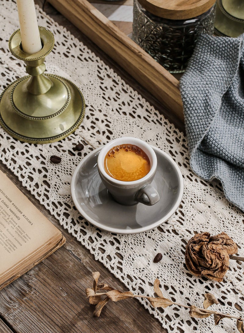 Shuer Ceramic Coffee cup, Espresso cup，Arabic coffee cup，Turkish coffee cup, Cup and Saucer Set Suitable for Home Office Restaurant Gifts Garden Party Home Afternoon Tea Set - Image 3