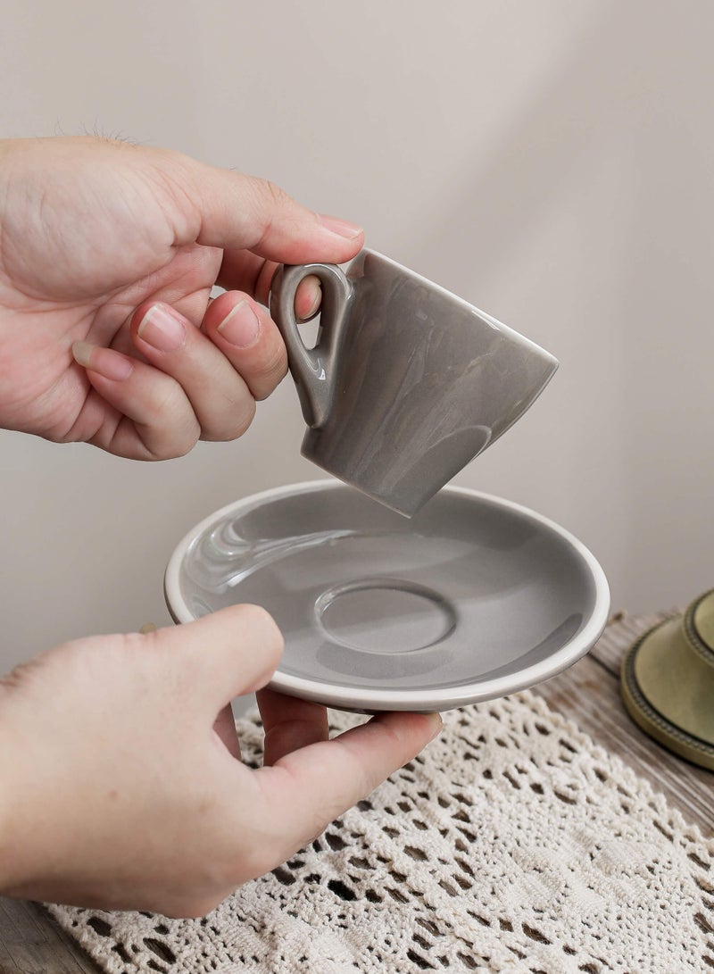 Shuer Ceramic Coffee cup, Espresso cup，Arabic coffee cup，Turkish coffee cup, Cup and Saucer Set Suitable for Home Office Restaurant Gifts Garden Party Home Afternoon Tea Set - Image 4