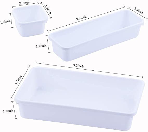 Styxon 8 Pack Interlocking Desk Drawer Organizerstorage organizer for OfficeBathroom Kitchen MakeupCustomizable MultiPurpose StorageDurableEasy to CleanWhite - Image 3