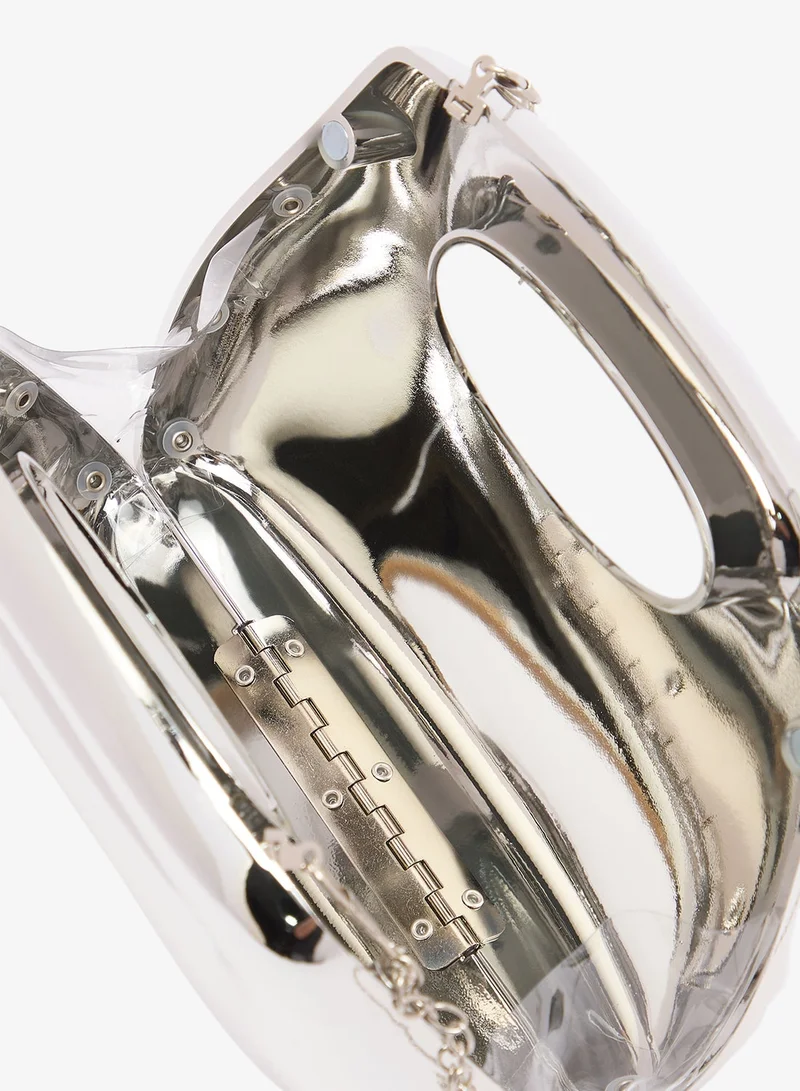 Ella Limited Edition Silver silver metallic statement clutch for Women | Best Price UAE