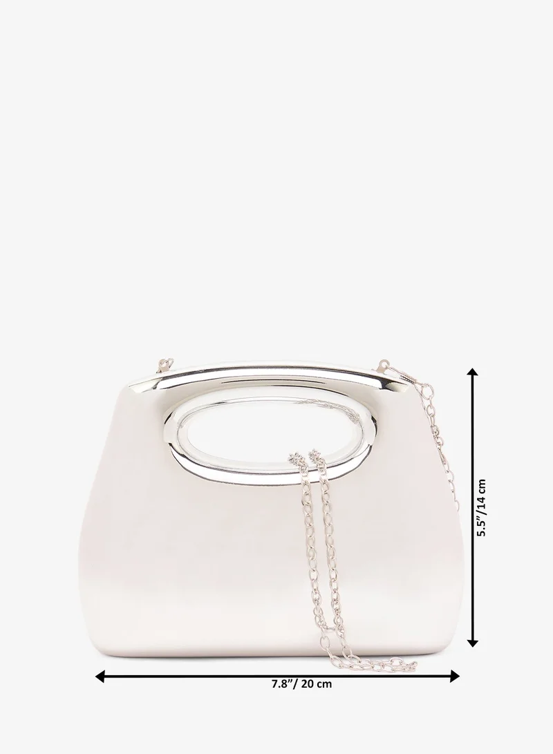 Ella Limited Edition Silver silver metallic statement clutch for Women | Best Price UAE