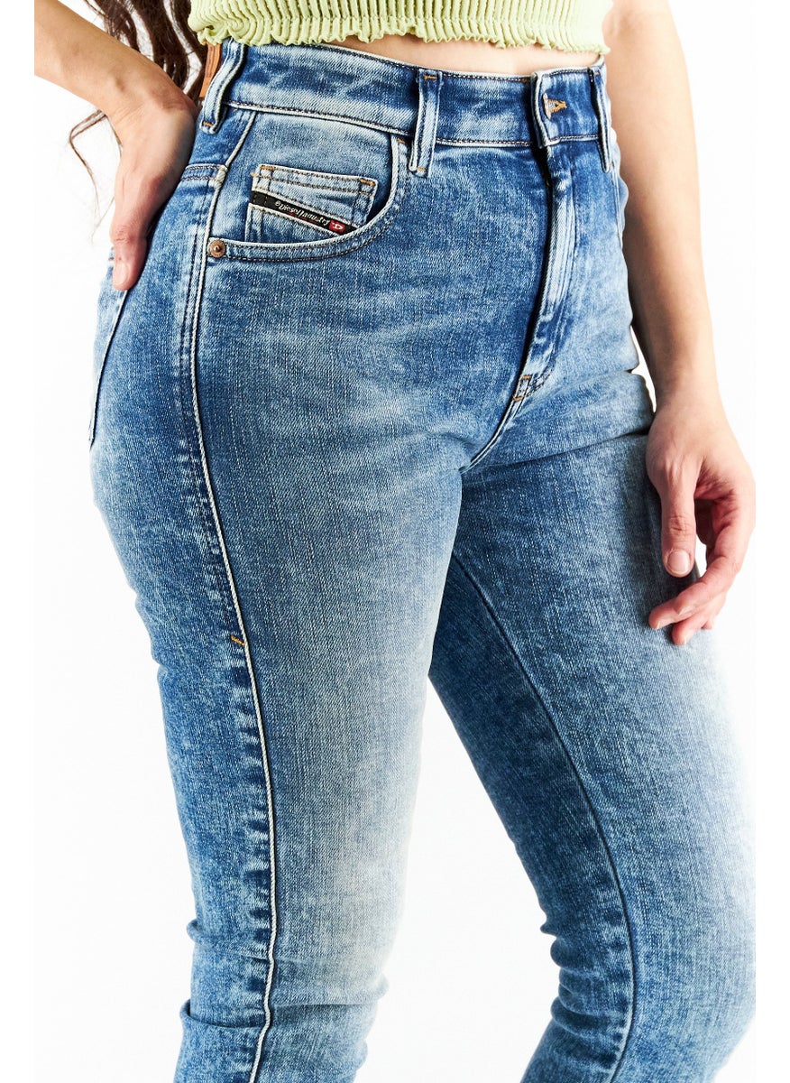 DIESEL Women D-SLANDY Skinny Fit Washed Stretchable Denim, Blue  - Image 2