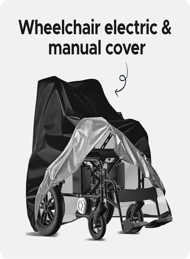 Encasify Wheelchair Cover - Durable Protector for Dust, Dirt, Snow, Rain & Sun - Cover for Wheelchairs - Black (40x30x40 in) - Image 2
