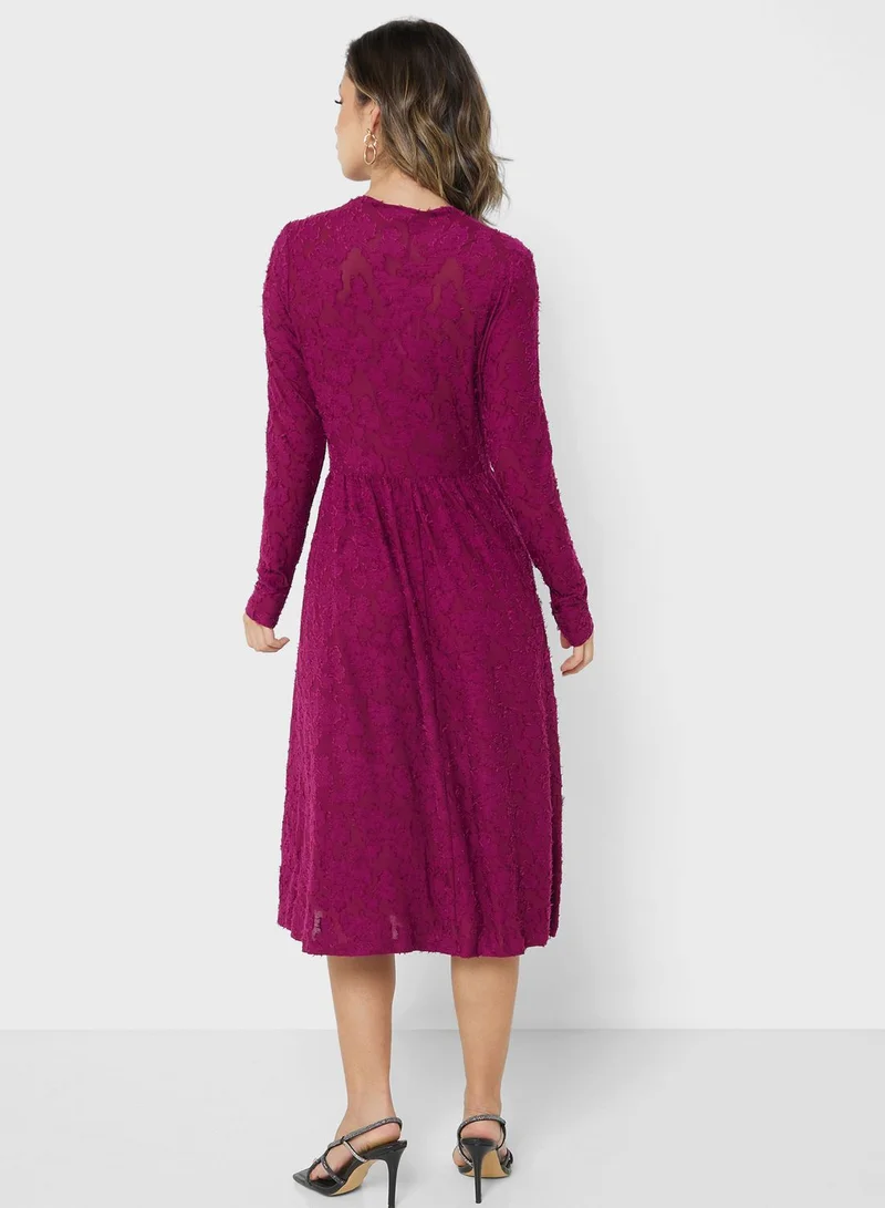 Jacqueline de Yong Floral Embroidered Dress