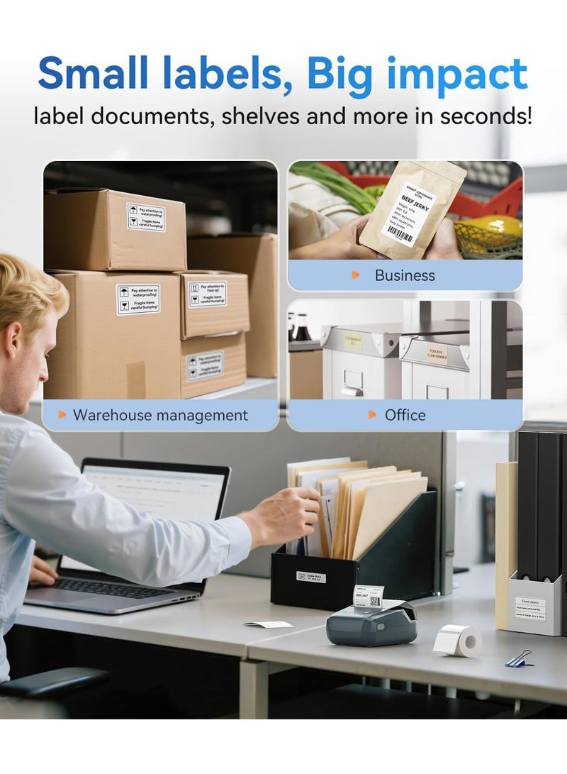 نيمبوت طابعة ملصقات حرارية B1 مع شريط أبيض مقاس 50 مم × 30 مم، صانع ملصقات بلوتوث محمول بعرض طباعة 20-50 مم، قابل لإعادة الشحن عبر USB، طابعة ملصقات حرارية سهلة الاستخدام للعمل والمكتب والفصول الدراسية والمطبخ والمنزل والتعلم والأعمال - Image 4