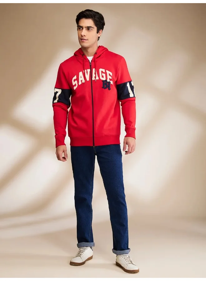 Being Human Mens Red Hooded Long Sleeve Hoody