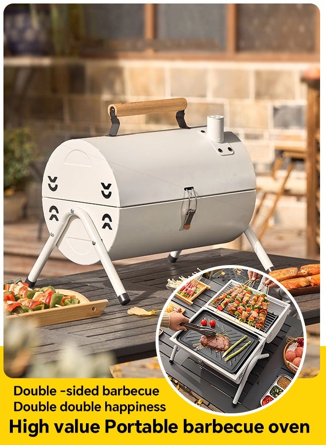 شواية + طقم 8 قطع + يمكنها القلي والشوي معًا + تصميم أنيق باللون الأبيض + مثالية للتخييم الخارجي + جاهزة للاستخدام مباشرة - Image 3