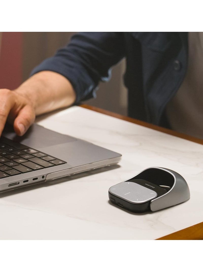 Removable Bluetooth Air Mouse with Touchpad and Recording, Wireless Presentation Remote with Laser Pointer for Mac, Windows (Recording, Silver) - Image 4