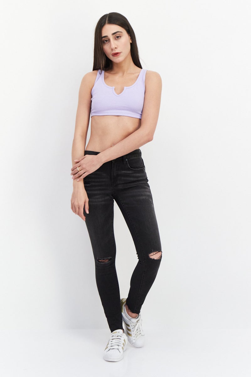 Blank NYC Women Mid Rise Skinny Fit Washed Stretchable Jeans, Black - Image 4