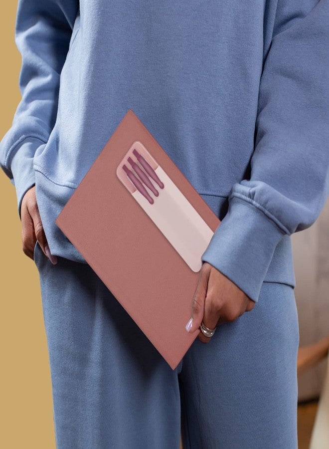 Epessa Stick-On Pen Holder for Notebook, Adhesive Pencil Sleeve Pouch for Hardcover Journals, Planners, Notebooks, Reusable Pen Pocket Organizer Easy to Remove (Pink) - Image 4