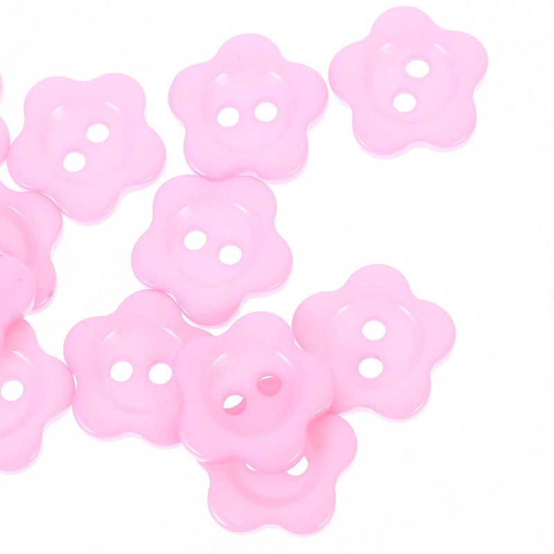 Pink Resin Flower Buttons 20pcs For Sewing Crafts DIY Clothing Sweater Embellishment - Image 4