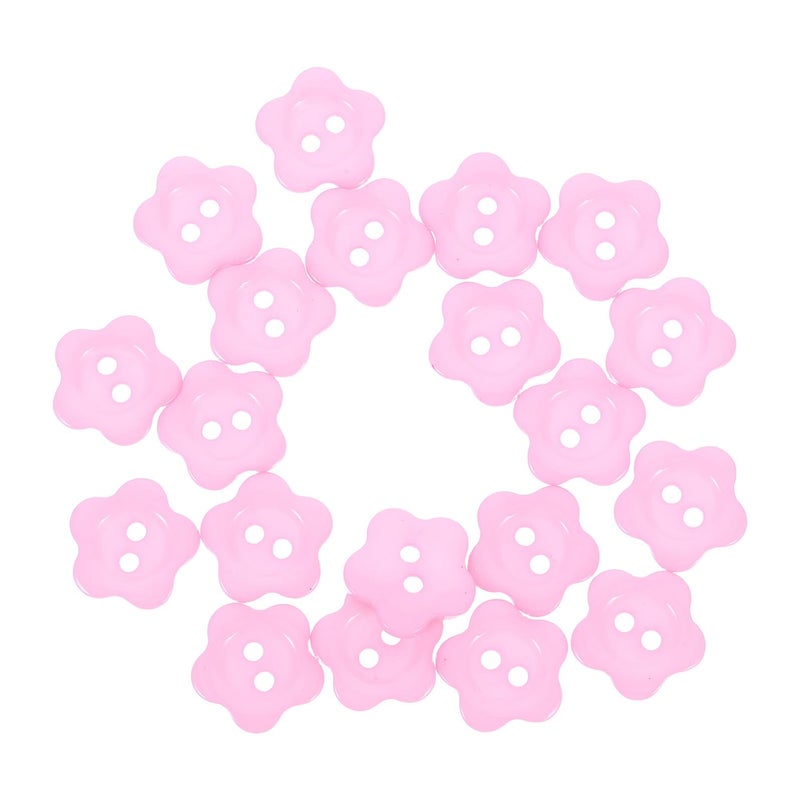 Pink Resin Flower Buttons 20pcs For Sewing Crafts DIY Clothing Sweater Embellishment - Image 2