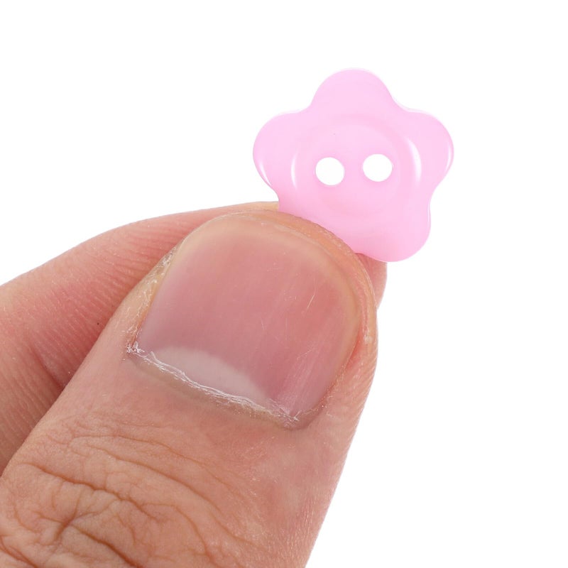 Pink Resin Flower Buttons 20pcs For Sewing Crafts DIY Clothing Sweater Embellishment - Image 5
