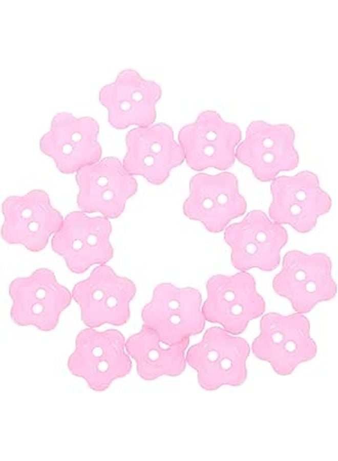 Pink Resin Flower Buttons 20pcs For Sewing Crafts DIY Clothing Sweater Embellishment - Image 1