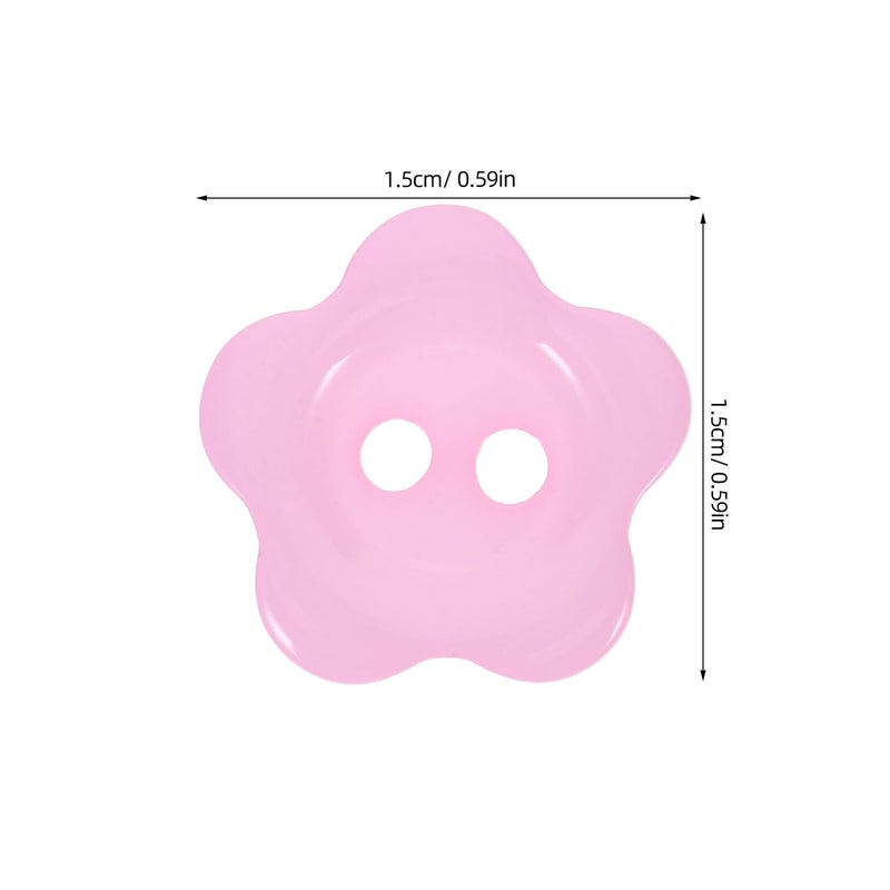 Pink Resin Flower Buttons 20pcs For Sewing Crafts DIY Clothing Sweater Embellishment - Image 3