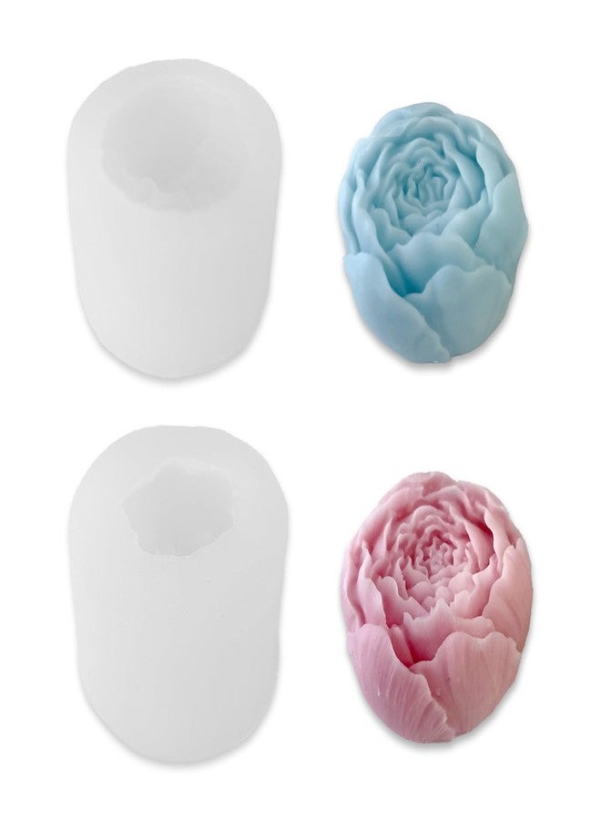 YAFIYGI 2 Packs Flower Silicone Moldes para Hacer Velas Molde de Silicona 3D Butter Candle Molds Small Cute Molds for Candle Making Soap Resin and Clay Craft Home Decor Candle Mold Set - Image 1