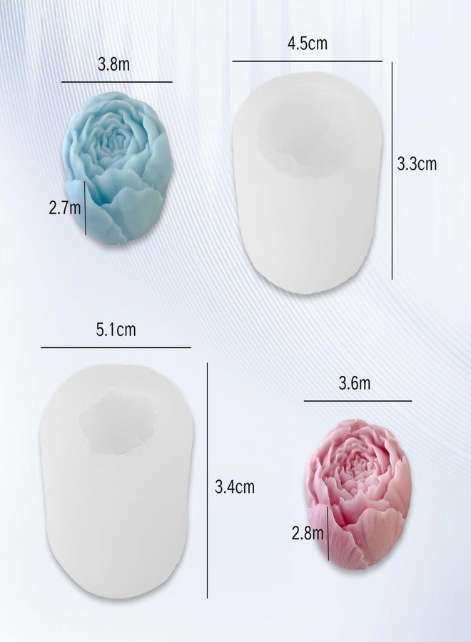 YAFIYGI 2 Packs Flower Silicone Moldes para Hacer Velas Molde de Silicona 3D Butter Candle Molds Small Cute Molds for Candle Making Soap Resin and Clay Craft Home Decor Candle Mold Set - Image 2