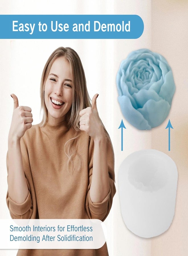 YAFIYGI 2 Packs Flower Silicone Moldes para Hacer Velas Molde de Silicona 3D Butter Candle Molds Small Cute Molds for Candle Making Soap Resin and Clay Craft Home Decor Candle Mold Set - Image 5