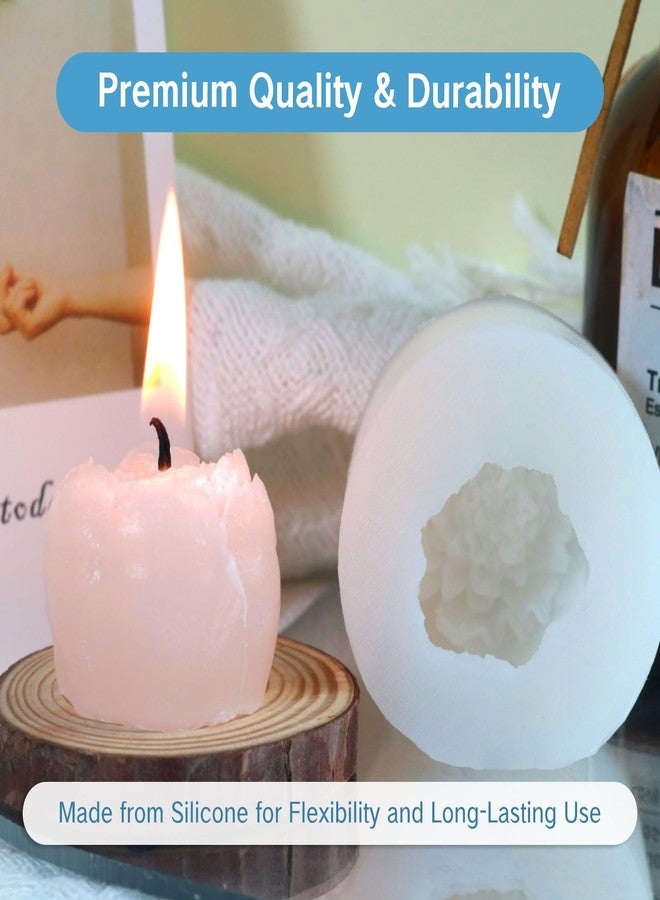 YAFIYGI 2 Packs Flower Silicone Moldes para Hacer Velas Molde de Silicona 3D Butter Candle Molds Small Cute Molds for Candle Making Soap Resin and Clay Craft Home Decor Candle Mold Set - Image 4